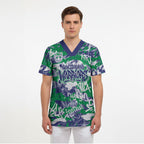 New Zealand Warriors Rugby Scrub Top Graffiti Typography Urban Camo Abstract Street Style