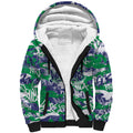 New Zealand Warriors Rugby Sherpa Hoodie Graffiti Typography Urban Camo Abstract Street Style