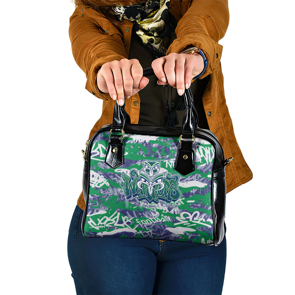 New Zealand Warriors Rugby Shoulder Handbag Graffiti Typography Urban Camo Abstract Street Style