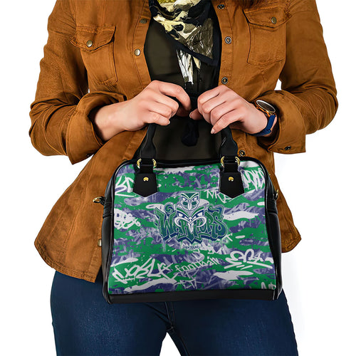 New Zealand Warriors Rugby Shoulder Handbag Graffiti Typography Urban Camo Abstract Street Style