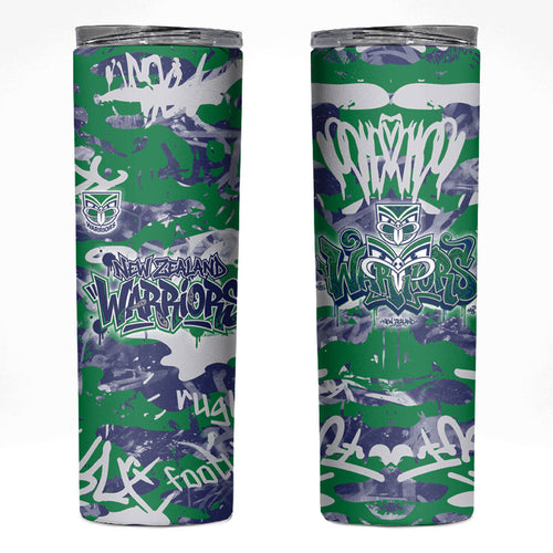New Zealand Warriors Rugby Skinny Tumbler Graffiti Typography Urban Camo Abstract Street Style