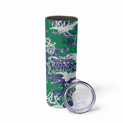 New Zealand Warriors Rugby Skinny Tumbler Graffiti Typography Urban Camo Abstract Street Style
