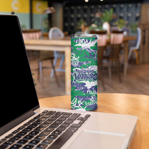 New Zealand Warriors Rugby Skinny Tumbler Graffiti Typography Urban Camo Abstract Street Style