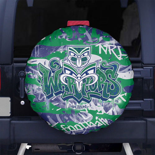 New Zealand Warriors Rugby Spare Tire Cover Graffiti Typography Urban Camo Abstract Street Style