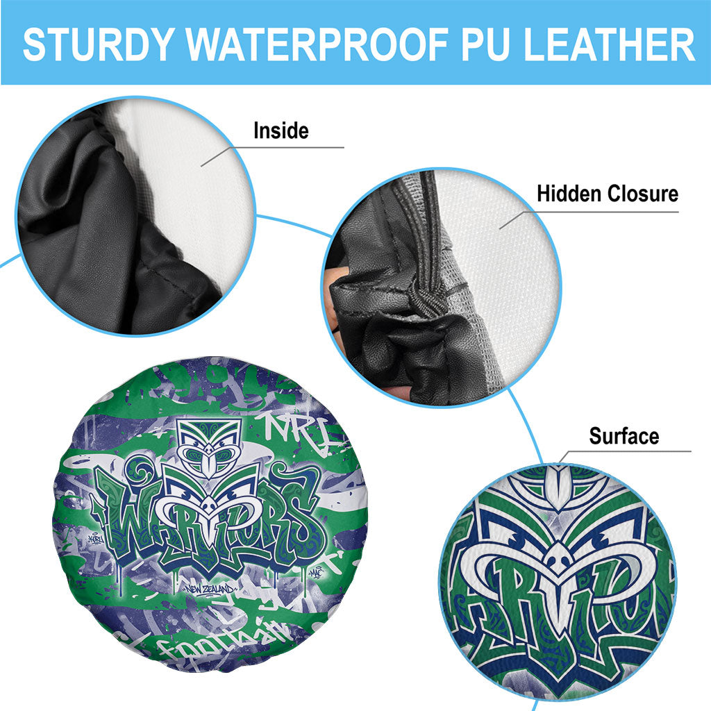 New Zealand Warriors Rugby Spare Tire Cover Graffiti Typography Urban Camo Abstract Street Style