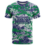 New Zealand Warriors Rugby T Shirt Graffiti Typography Urban Camo Abstract Street Style