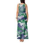 New Zealand Warriors Rugby Tank Maxi Dress Graffiti Typography Urban Camo Abstract Street Style