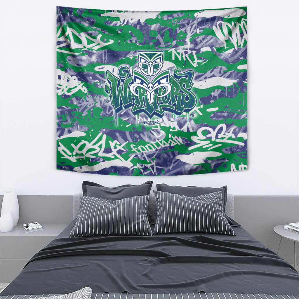 New Zealand Warriors Rugby Tapestry Graffiti Typography Urban Camo Abstract Street Style
