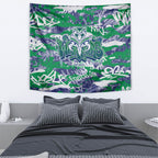 New Zealand Warriors Rugby Tapestry Graffiti Typography Urban Camo Abstract Street Style