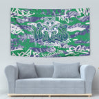 New Zealand Warriors Rugby Tapestry Graffiti Typography Urban Camo Abstract Street Style