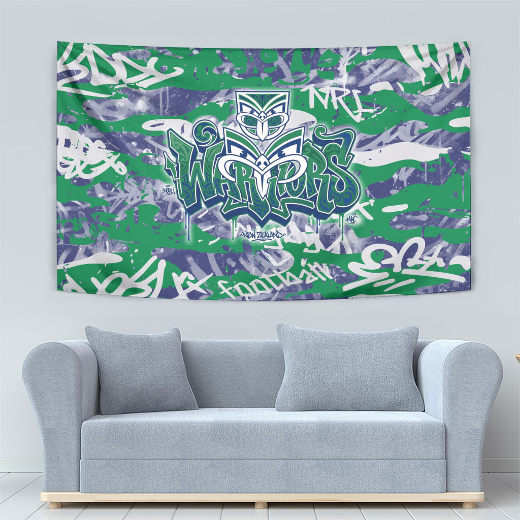 New Zealand Warriors Rugby Tapestry Graffiti Typography Urban Camo Abstract Street Style