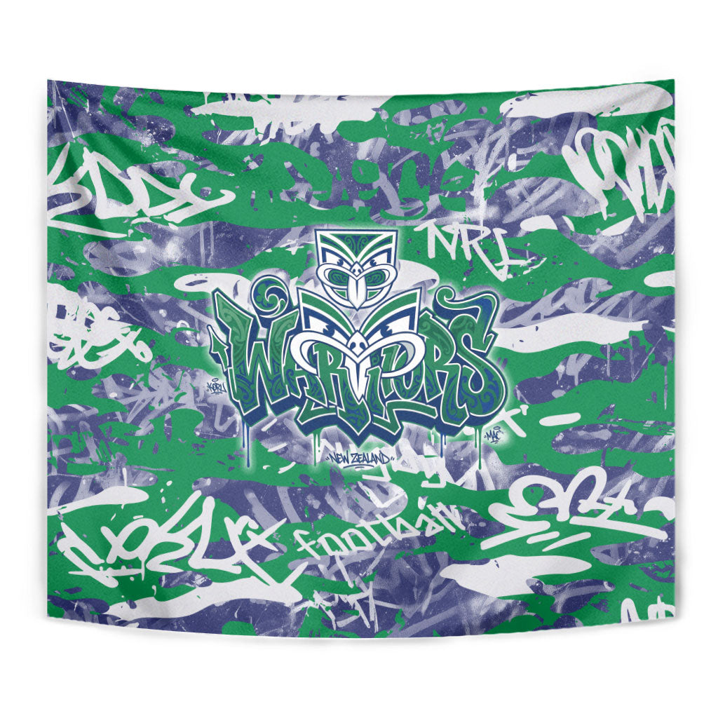 New Zealand Warriors Rugby Tapestry Graffiti Typography Urban Camo Abstract Street Style