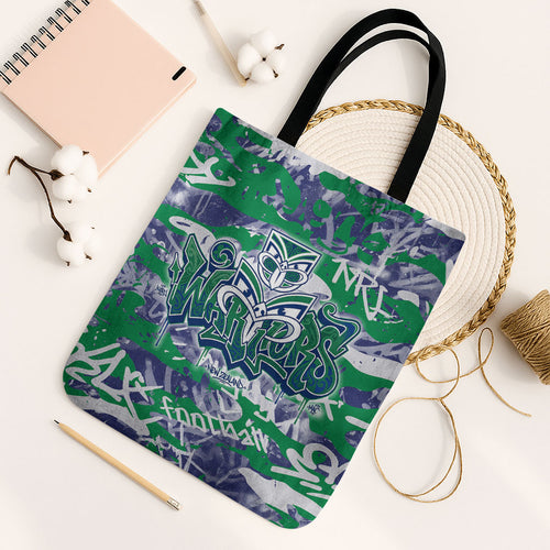 New Zealand Warriors Rugby Tote Bag Graffiti Typography Urban Camo Abstract Street Style