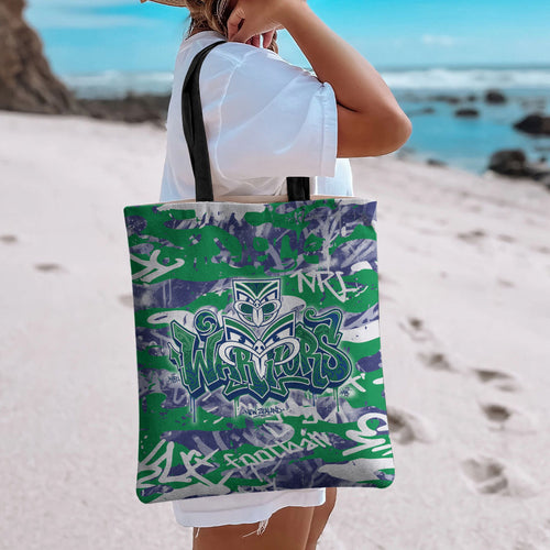 New Zealand Warriors Rugby Tote Bag Graffiti Typography Urban Camo Abstract Street Style