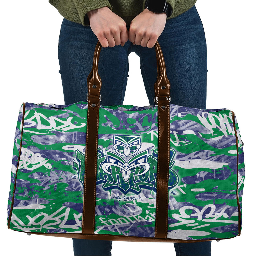 New Zealand Warriors Rugby Travel Bag Graffiti Typography Urban Camo Abstract Street Style
