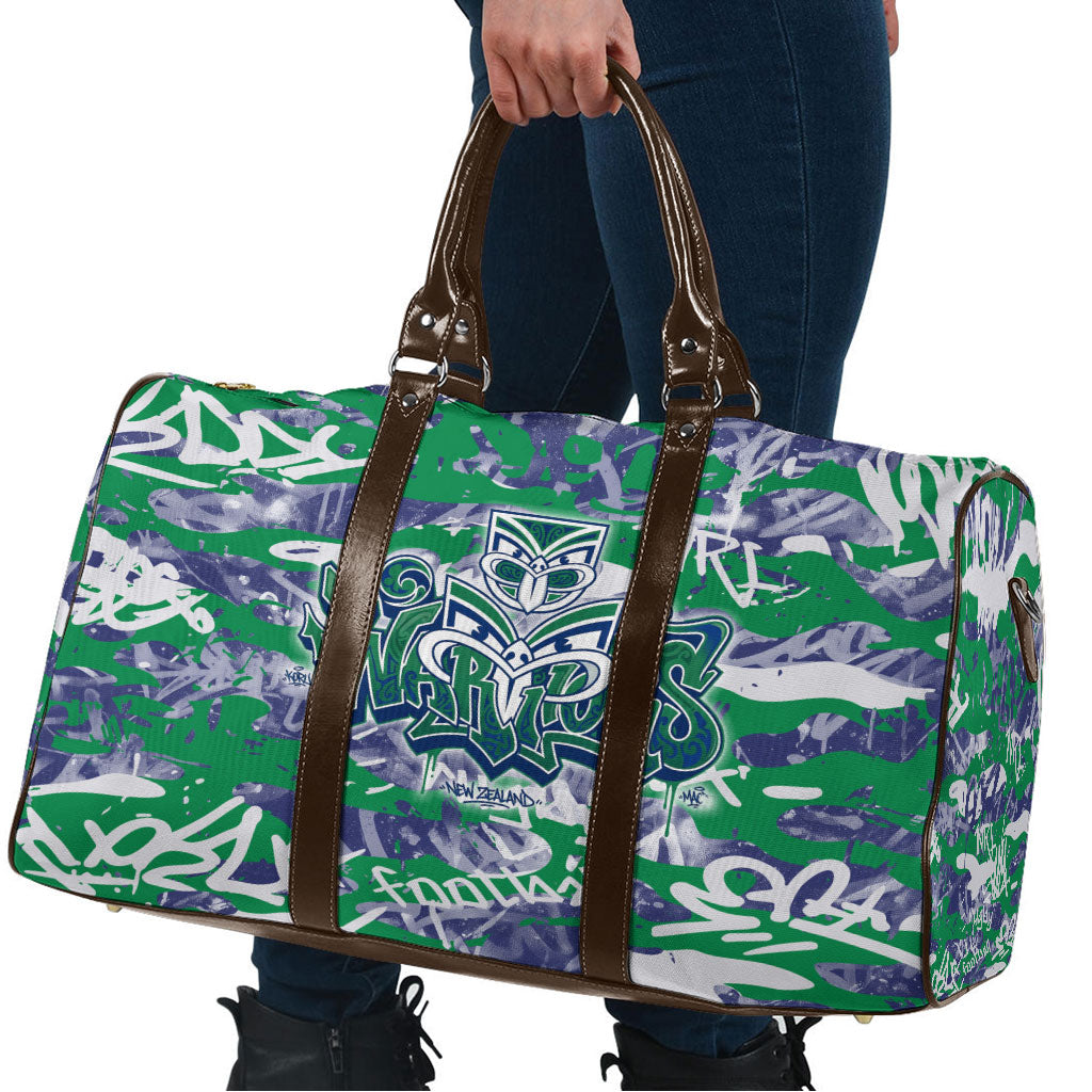 New Zealand Warriors Rugby Travel Bag Graffiti Typography Urban Camo Abstract Street Style
