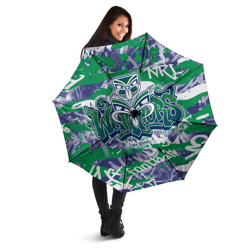 New Zealand Warriors Rugby Umbrella Graffiti Typography Urban Camo Abstract Street Style