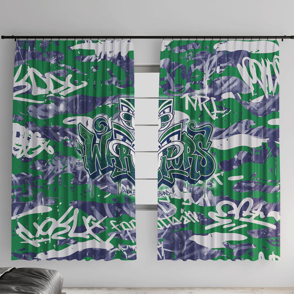 New Zealand Warriors Rugby Window Curtain Graffiti Typography Urban Camo Abstract Street Style