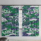 New Zealand Warriors Rugby Window Curtain Graffiti Typography Urban Camo Abstract Street Style