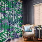 New Zealand Warriors Rugby Window Curtain Graffiti Typography Urban Camo Abstract Street Style