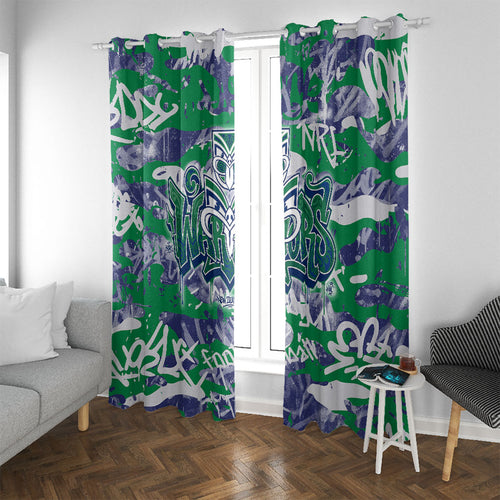 New Zealand Warriors Rugby Window Curtain Graffiti Typography Urban Camo Abstract Street Style