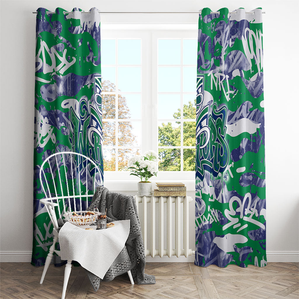New Zealand Warriors Rugby Window Curtain Graffiti Typography Urban Camo Abstract Street Style