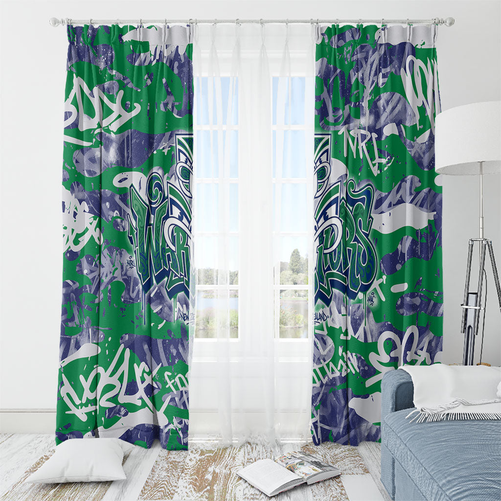 New Zealand Warriors Rugby Window Curtain Graffiti Typography Urban Camo Abstract Street Style