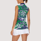 New Zealand Warriors Rugby Women Sleeveless Polo Shirt Graffiti Typography Urban Camo Abstract Street Style