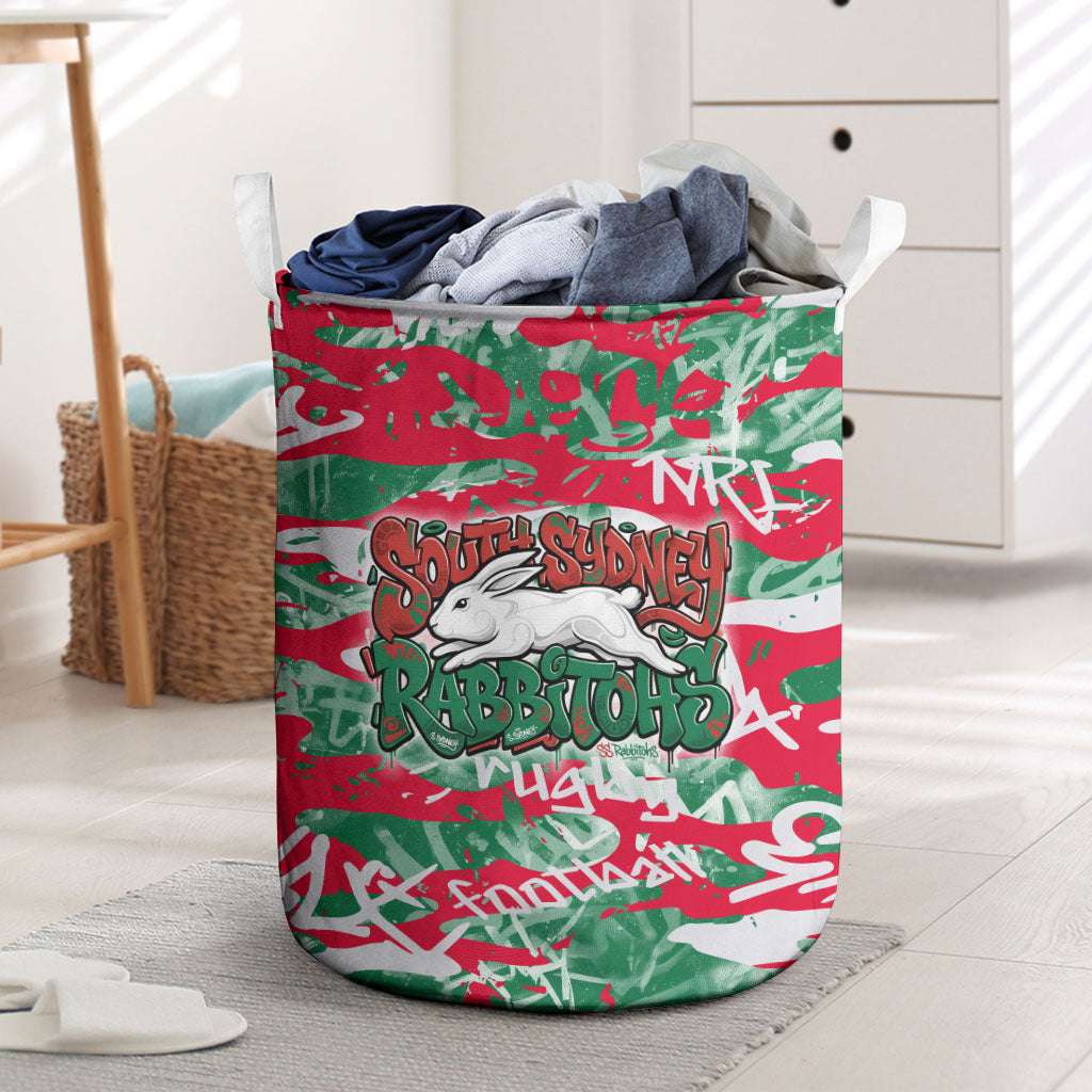 South Sydney Rabbitohs Rugby Laundry Basket Graffiti Typography Urban Camo Abstract Street Style