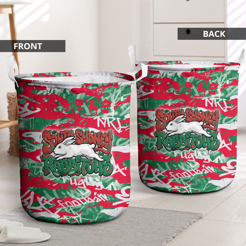 South Sydney Rabbitohs Rugby Laundry Basket Graffiti Typography Urban Camo Abstract Street Style
