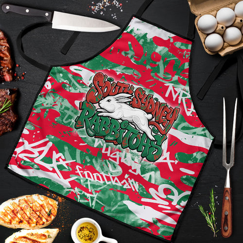 South Sydney Rabbitohs Rugby Apron Graffiti Typography Urban Camo Abstract Street Style