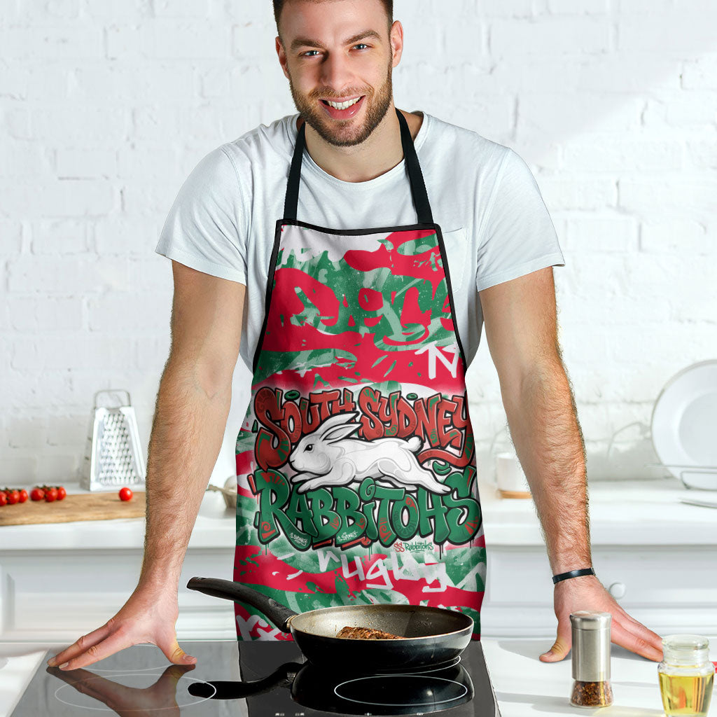 South Sydney Rabbitohs Rugby Apron Graffiti Typography Urban Camo Abstract Street Style