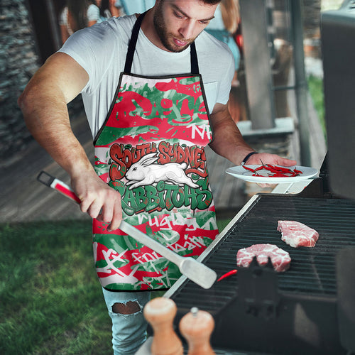South Sydney Rabbitohs Rugby Apron Graffiti Typography Urban Camo Abstract Street Style