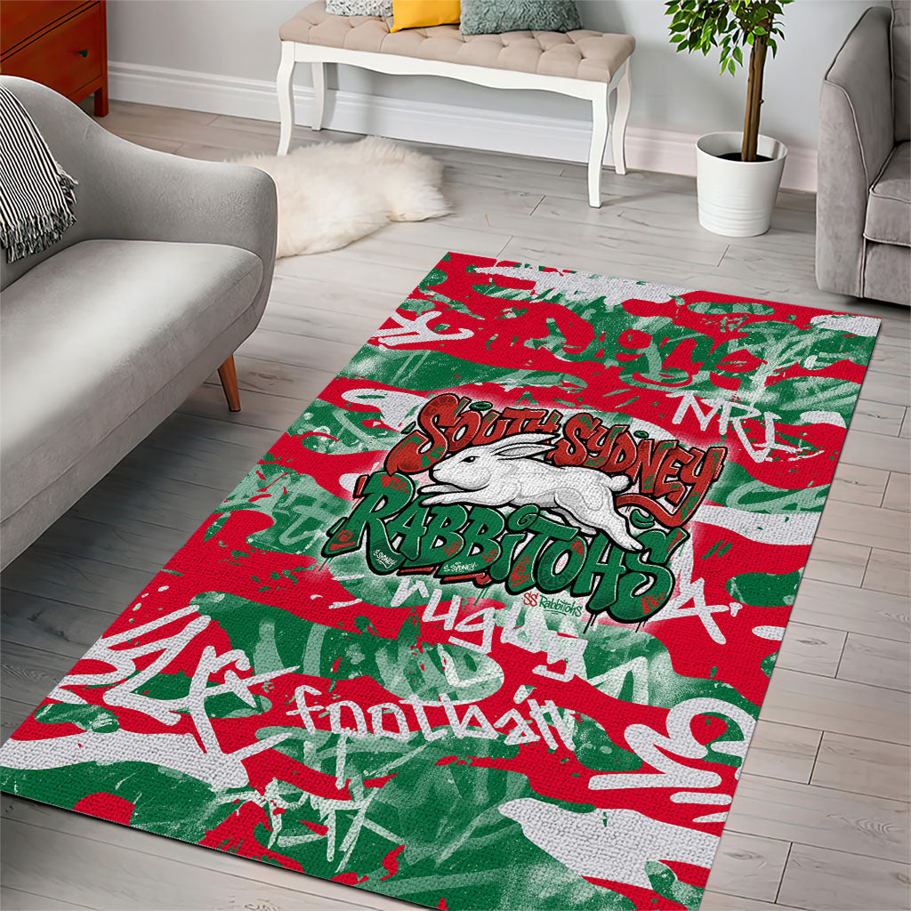 South Sydney Rabbitohs Rugby Area Rug Graffiti Typography Urban Camo Abstract Street Style
