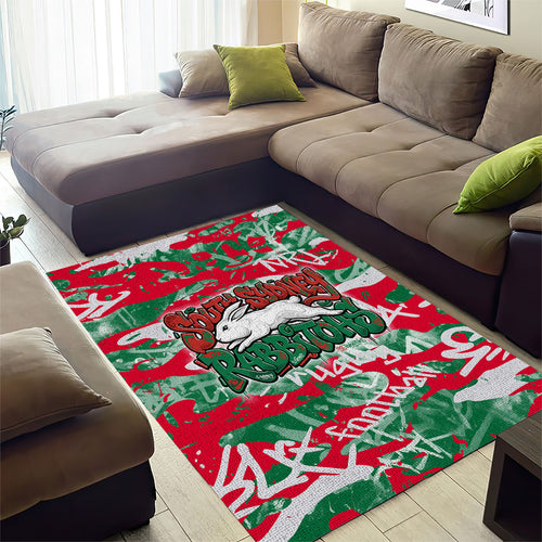 South Sydney Rabbitohs Rugby Area Rug Graffiti Typography Urban Camo Abstract Street Style
