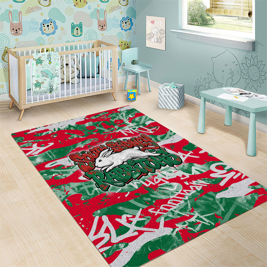 South Sydney Rabbitohs Rugby Area Rug Graffiti Typography Urban Camo Abstract Street Style