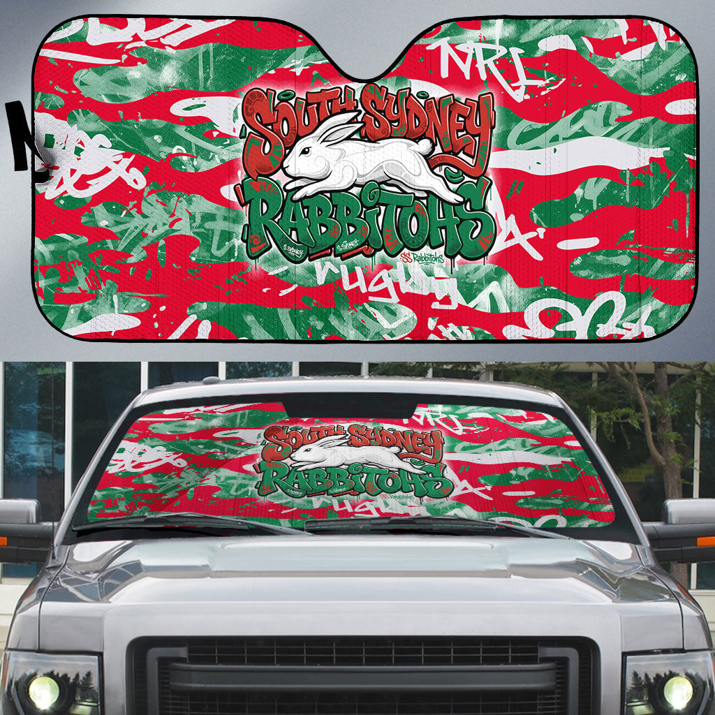 South Sydney Rabbitohs Rugby Auto Sun Shade Graffiti Typography Urban Camo Abstract Street Style