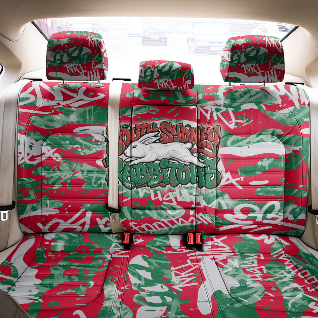 South Sydney Rabbitohs Rugby Back Car Seat Cover Graffiti Typography Urban Camo Abstract Street Style