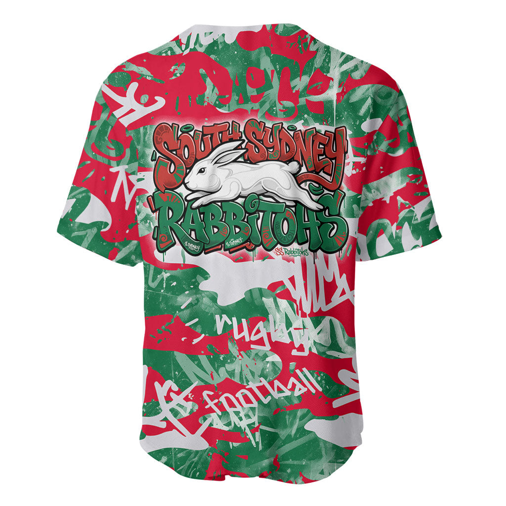 South Sydney Rabbitohs Rugby Baseball Jersey Graffiti Typography Urban Camo Abstract Street Style