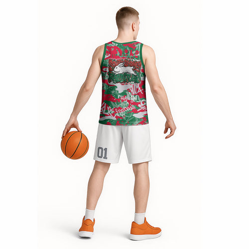 South Sydney Rabbitohs Rugby Basketball Jersey Graffiti Typography Urban Camo Abstract Street Style