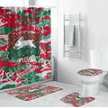 South Sydney Rabbitohs Rugby Bathroom Set Graffiti Typography Urban Camo Abstract Street Style