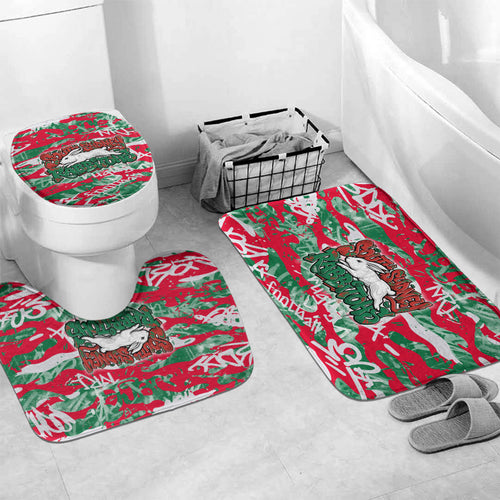 South Sydney Rabbitohs Rugby Bathroom Set Graffiti Typography Urban Camo Abstract Street Style