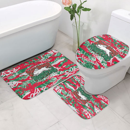 South Sydney Rabbitohs Rugby Bathroom Set Graffiti Typography Urban Camo Abstract Street Style