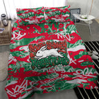 South Sydney Rabbitohs Rugby Bedding Set Graffiti Typography Urban Camo Abstract Street Style
