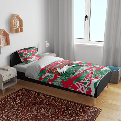 South Sydney Rabbitohs Rugby Bedding Set Graffiti Typography Urban Camo Abstract Street Style