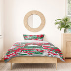 South Sydney Rabbitohs Rugby Bedding Set Graffiti Typography Urban Camo Abstract Street Style