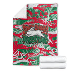 South Sydney Rabbitohs Rugby Blanket Graffiti Typography Urban Camo Abstract Street Style