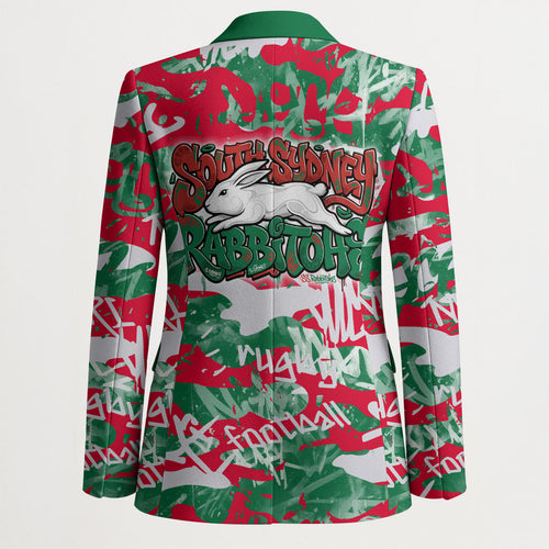 South Sydney Rabbitohs Rugby Blazer Graffiti Typography Urban Camo Abstract Street Style