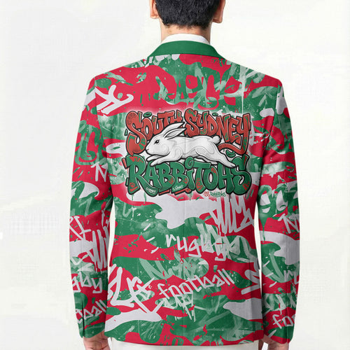 South Sydney Rabbitohs Rugby Blazer Graffiti Typography Urban Camo Abstract Street Style