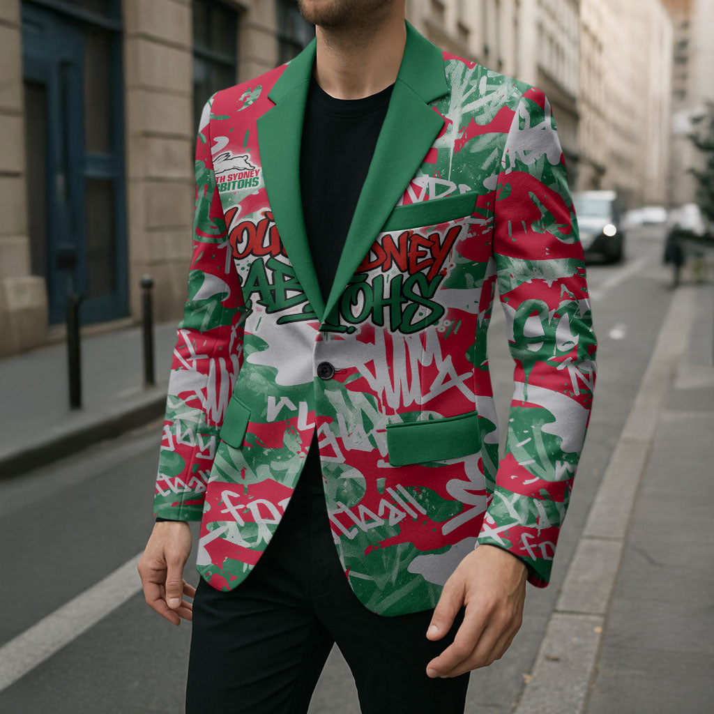 South Sydney Rabbitohs Rugby Blazer Graffiti Typography Urban Camo Abstract Street Style